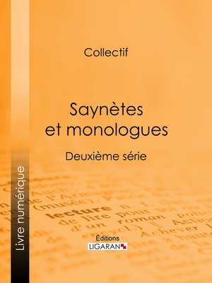 cover image of Saynètes et monologues